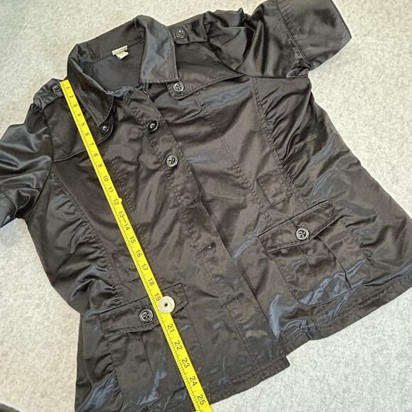 VENEZIA Womens 14/16 Vintage Black Satin Finish Short Sleeve Button Jacket - Picture 7 of 9